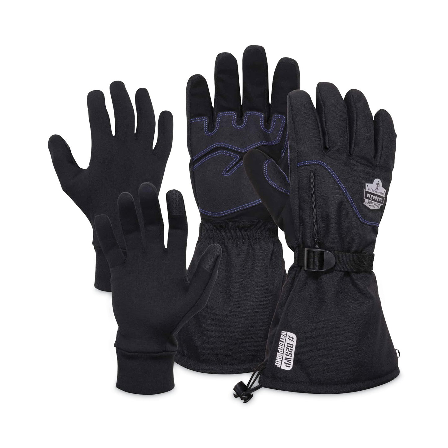 ProFlex 825WP Thermal Waterproof Winter Work Gloves, X-Large, Black, Pair