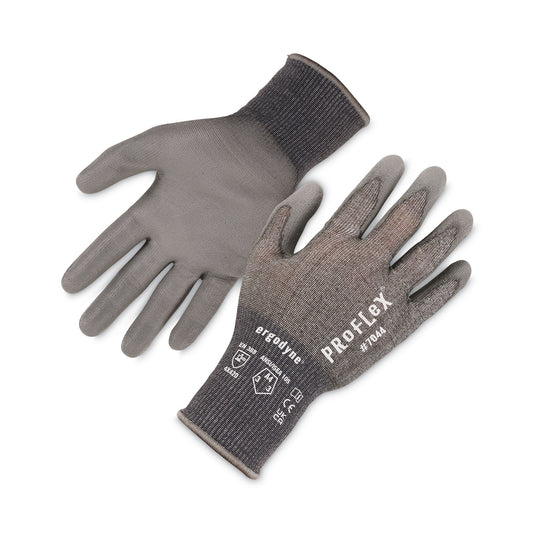 ProFlex 7044 ANSI A4 PU Coated CR Gloves, EN388: 4X42D, 9" Long, Medium, Gray, 12 Pairs