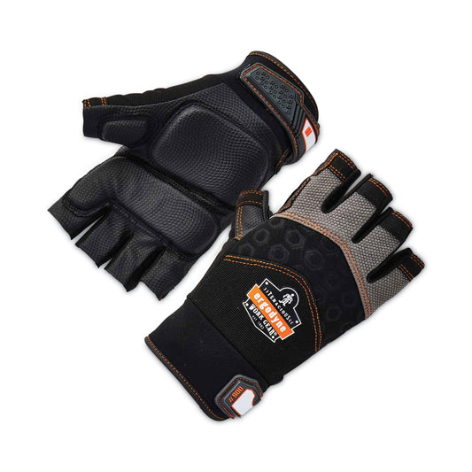 ProFlex 900 Half-Finger Impact Gloves, EN388: 1121X, Medium, Black, Pair