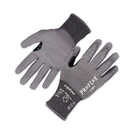 ProFlex 7071 ANSI A7 PU Coated CR Gloves, EN388: 4X42F, 9" Long, Medium, Gray, Pair