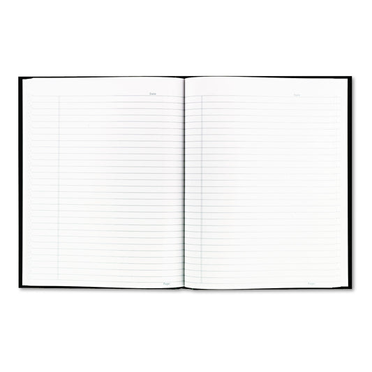 Business Notebook with Self-Adhesive Labels, 1-Subject, Medium/College Rule, Black Cover, (192) 9.25 x 7.25 Sheets