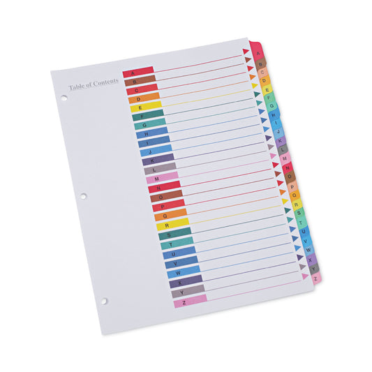 Deluxe Table Of Contents Dividers For Printers, 26-Tab, A To Z, 11 X 8.5, White, 1 Set