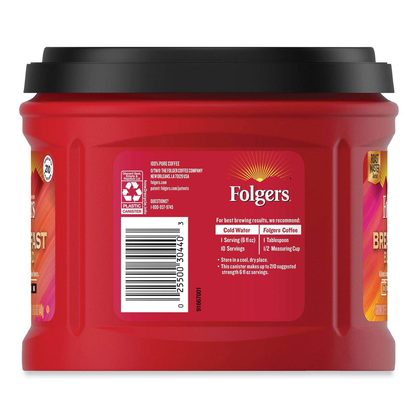 Breakfast Blend Ground Coffee, 22.6 oz Canister