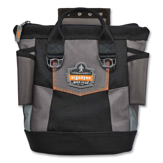 Arsenal 5517 Premium Topped Tool Pouch with Zipper, 6 x 10 x 11.5, Polyester, Black