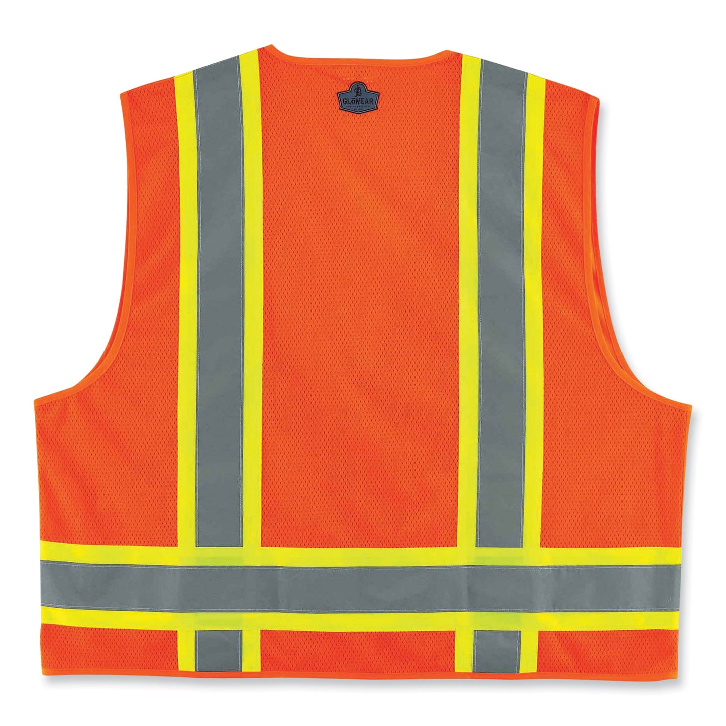 GloWear 8248Z Class 2 Two-Tone Surveyors Zipper Vest, Polyester, Small/Medium, Orange