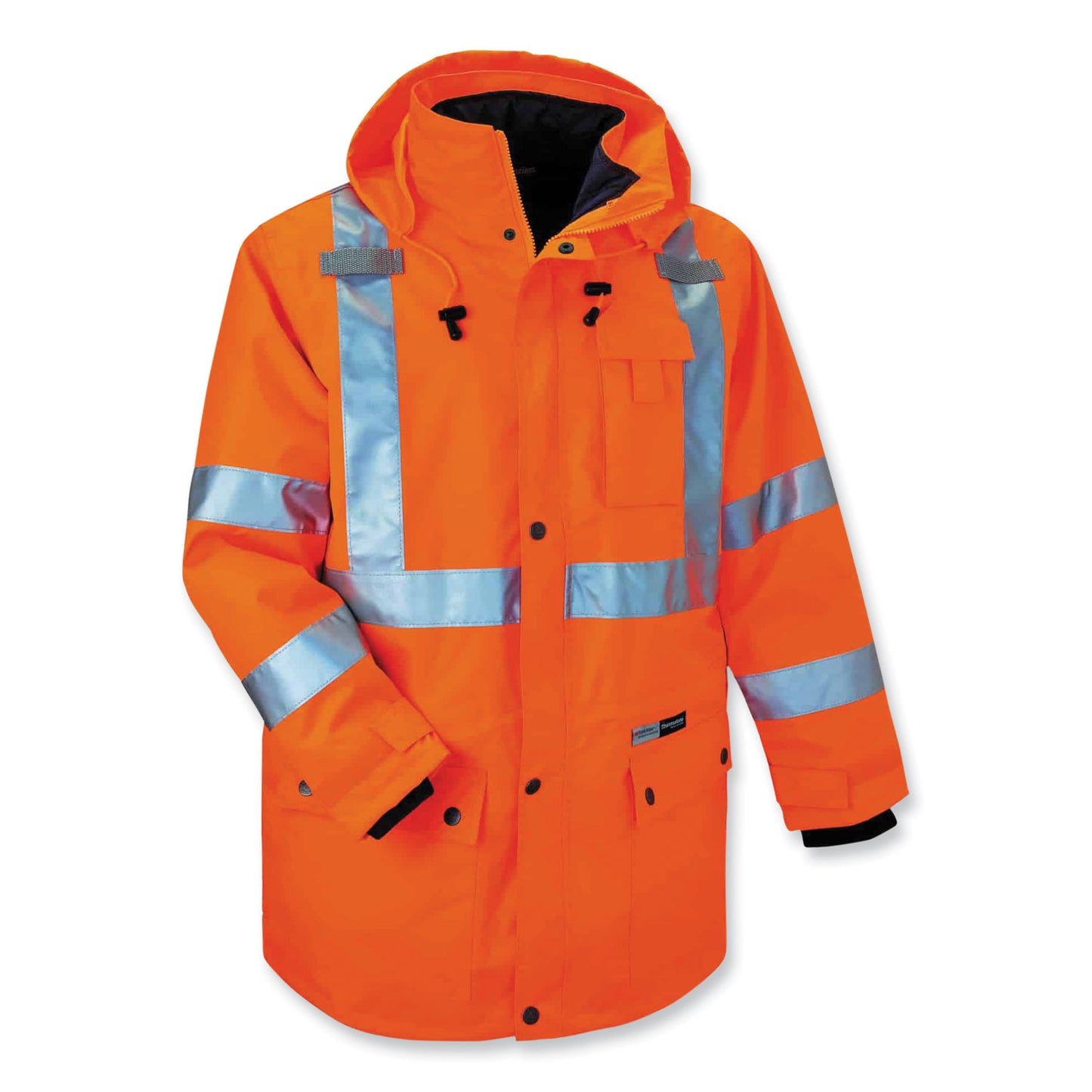 GloWear 8385 Class 3 Hi-Vis 4-in-1 Jacket, Large, Orange