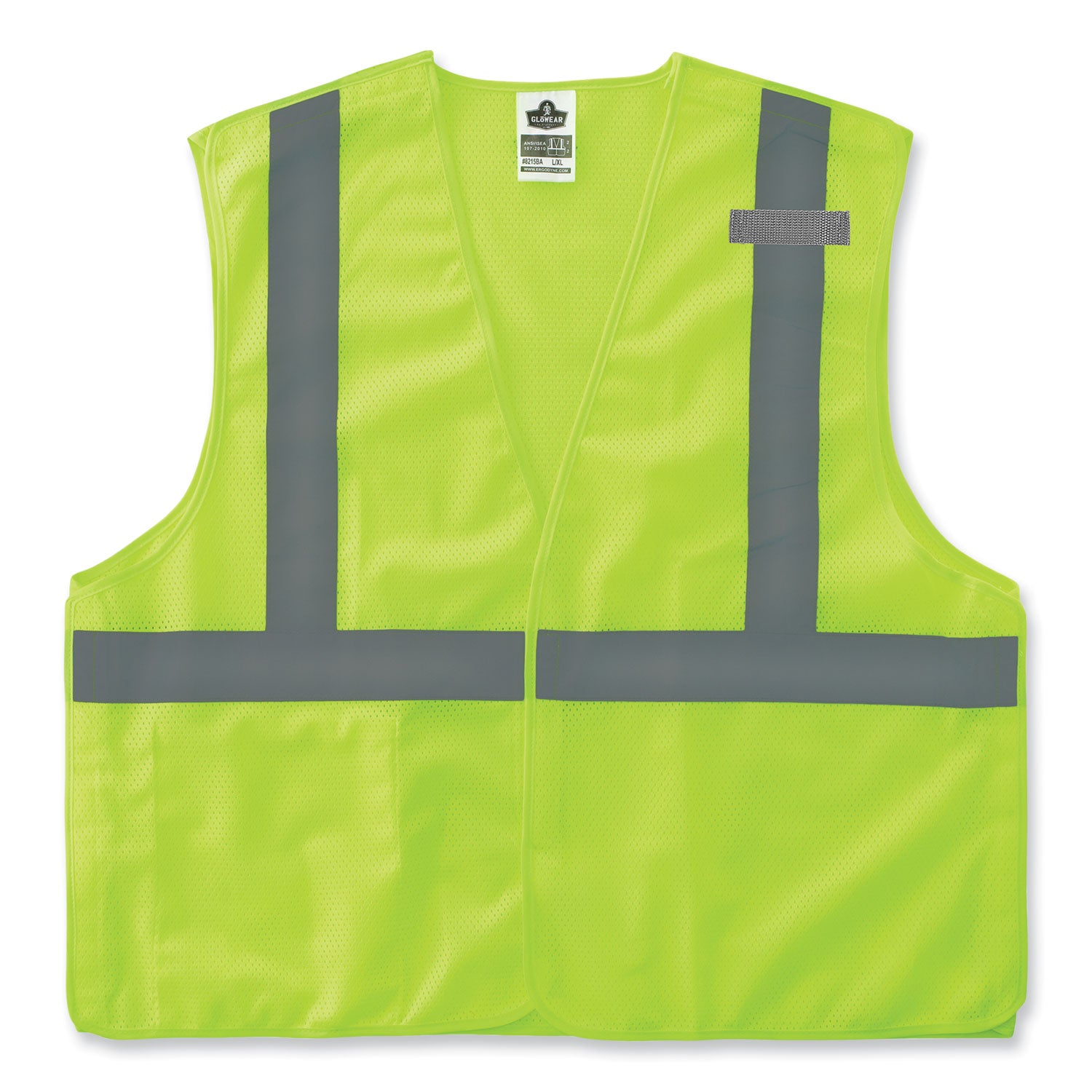 GloWear 8215BA-S Single Size Class 2 Economy Breakaway Mesh Vest, Polyester, Small, Lime