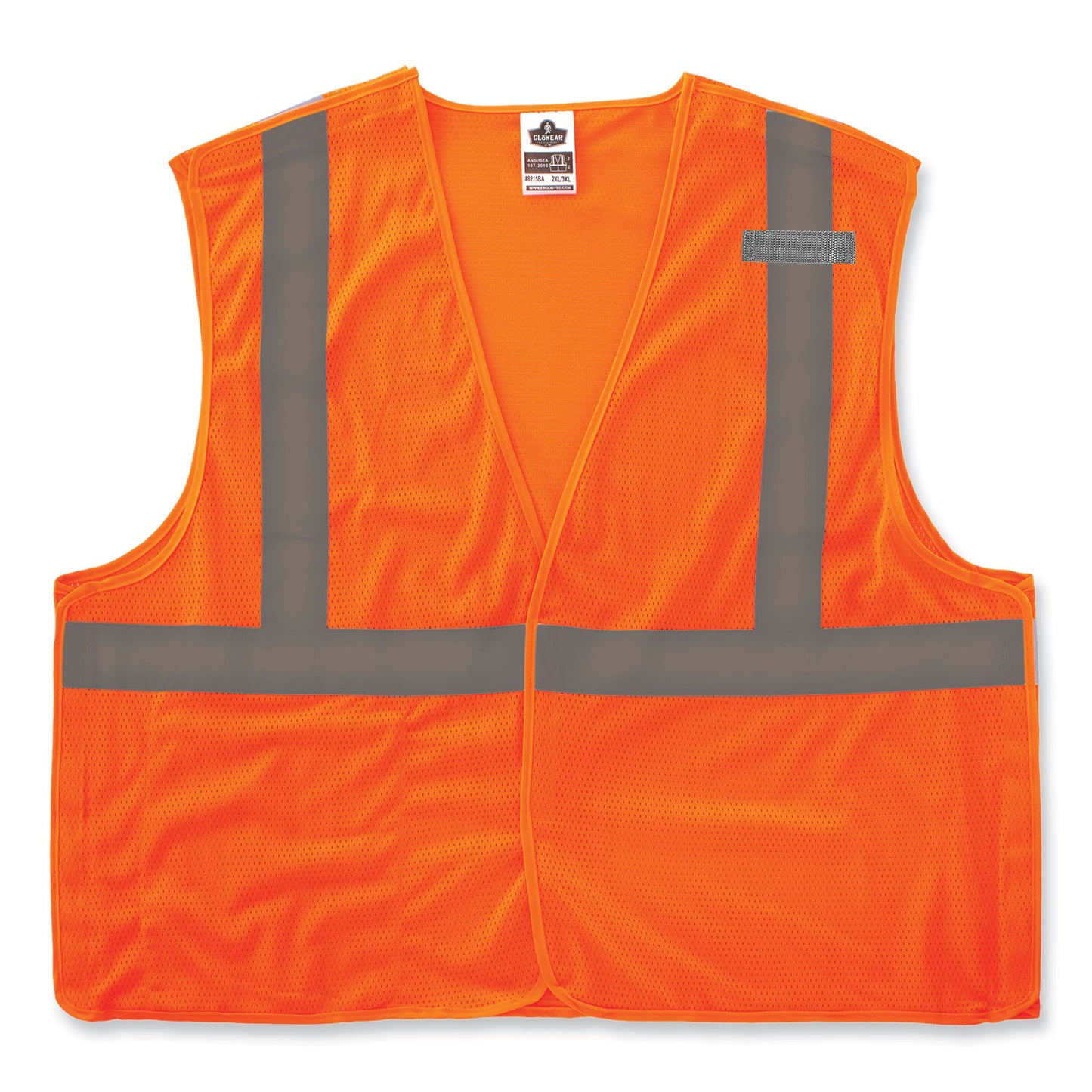 GloWear 8215BA-S Single Size Class 2 Economy Breakaway Mesh Vest, Polyester, Medium, Orange