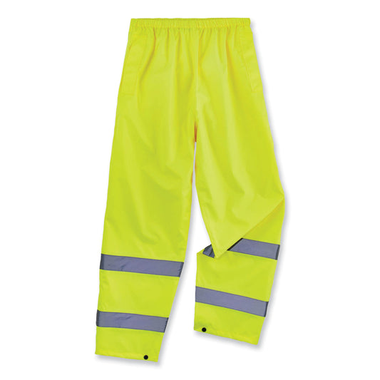GloWear 8916 Class E Lightweight Hi-Vis Rain Pants, Large, Lime