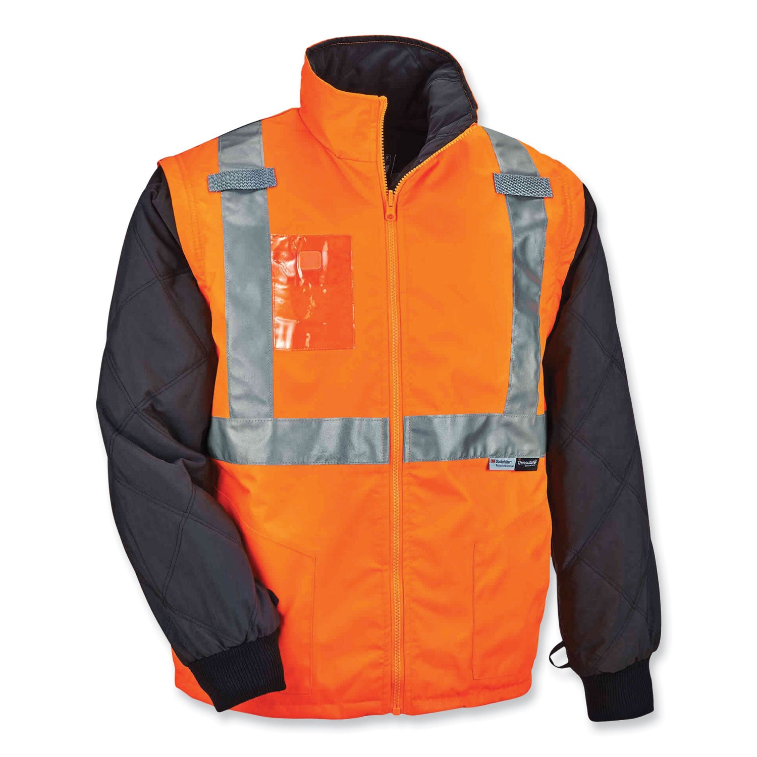 GloWear 8287 Class 2 Hi-Vis Jacket with Removable Sleeves, 2X-Large, Orange