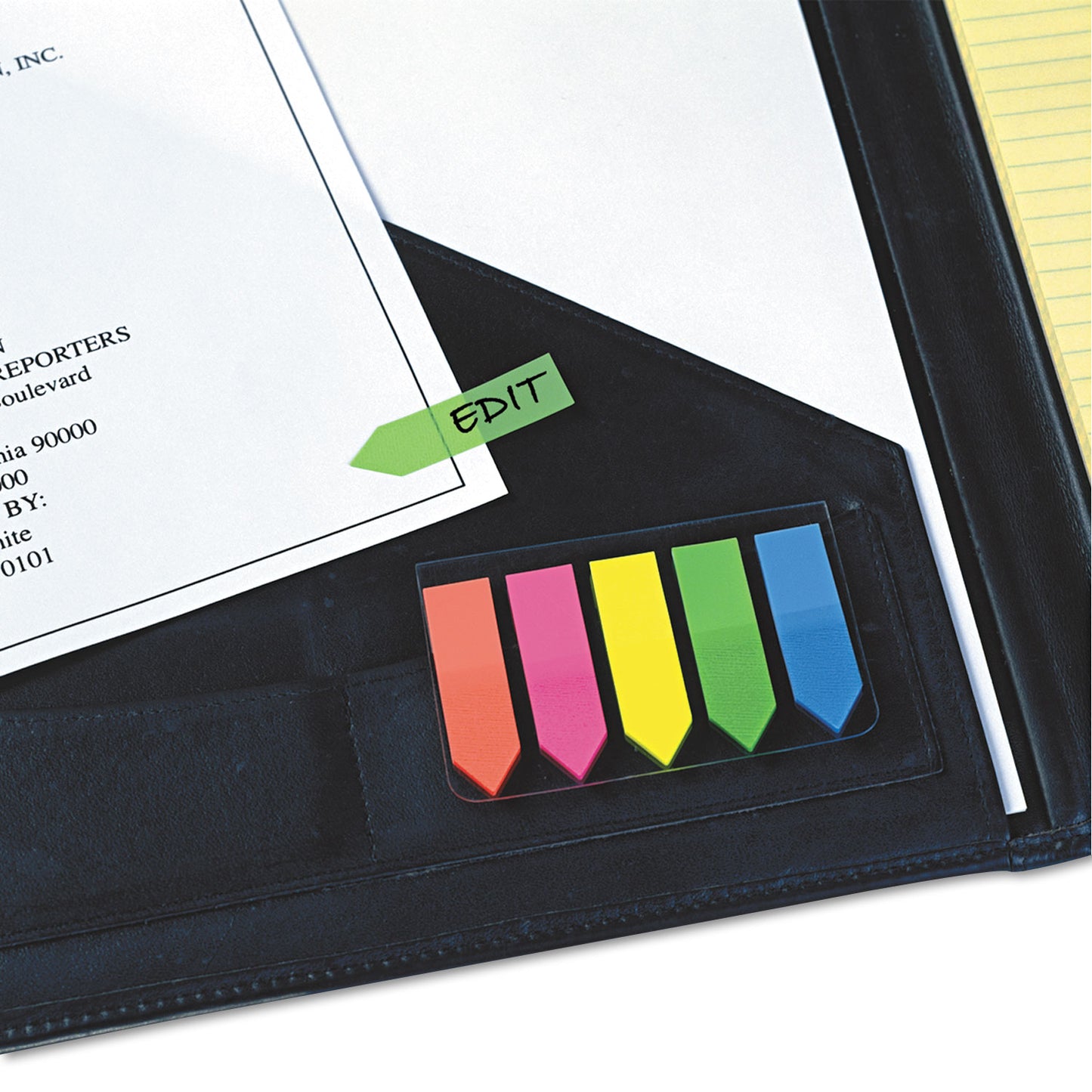 Seenotes Transparent-Film Arrow Page Flags, Assorted Colors, 50/pad, 5 Pads