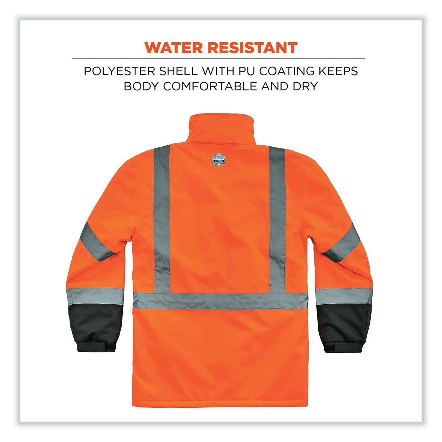 GloWear 8384 Class 3 Hi-Vis Quilted Thermal Parka, X-Large, Orange