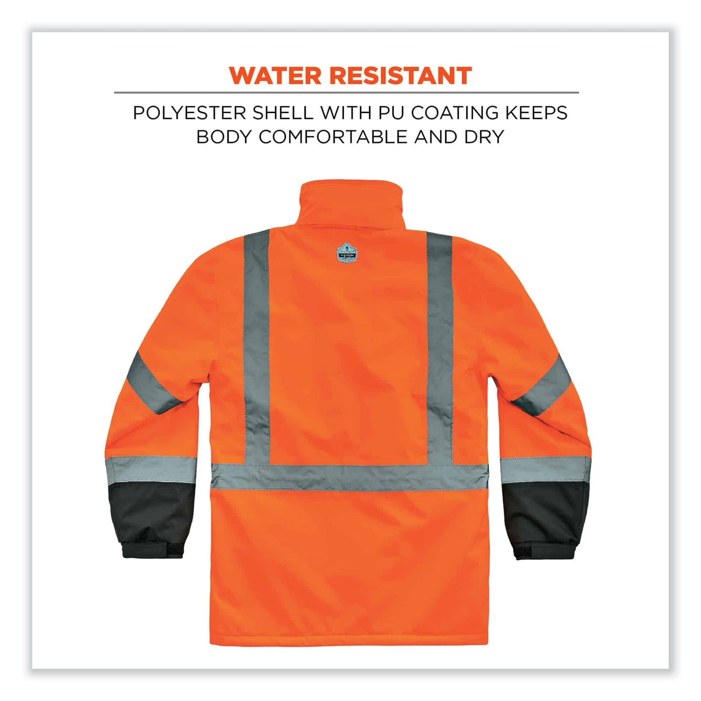 GloWear 8384 Class 3 Hi-Vis Quilted Thermal Parka, 4X-Large, Orange