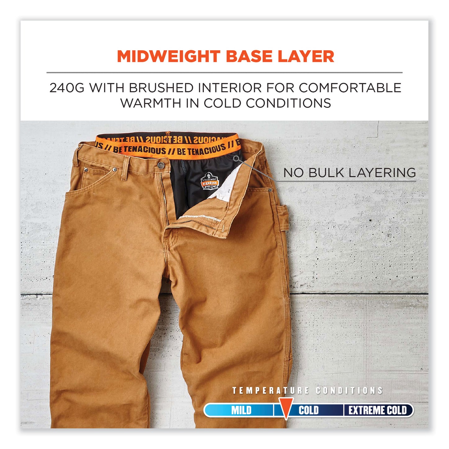 N-Ferno 6480 Midweight Base Layer Pants - 240 g, 3X-Large, Black