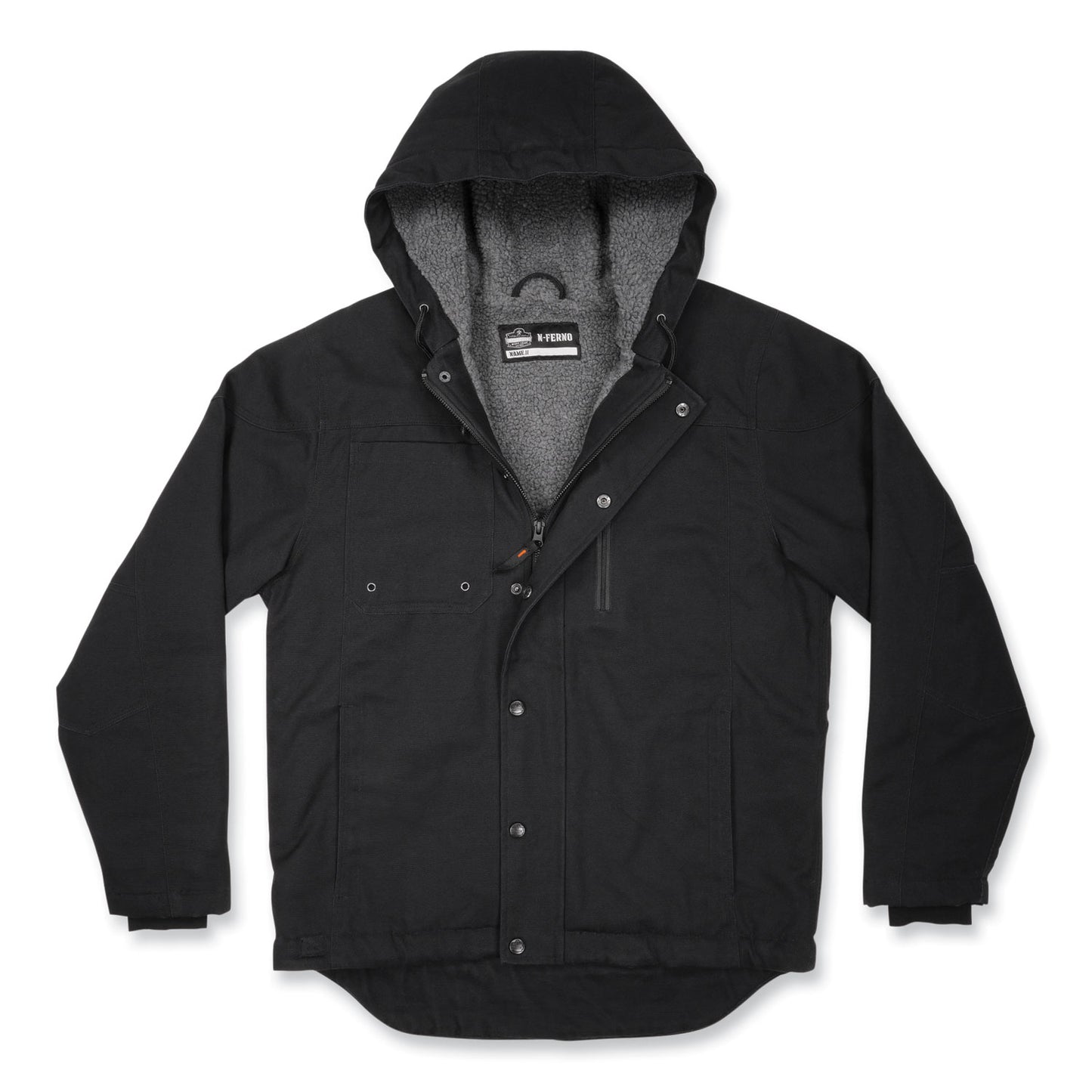 N-Ferno 6468 Duck Canvas Work Jacket, Small, Black