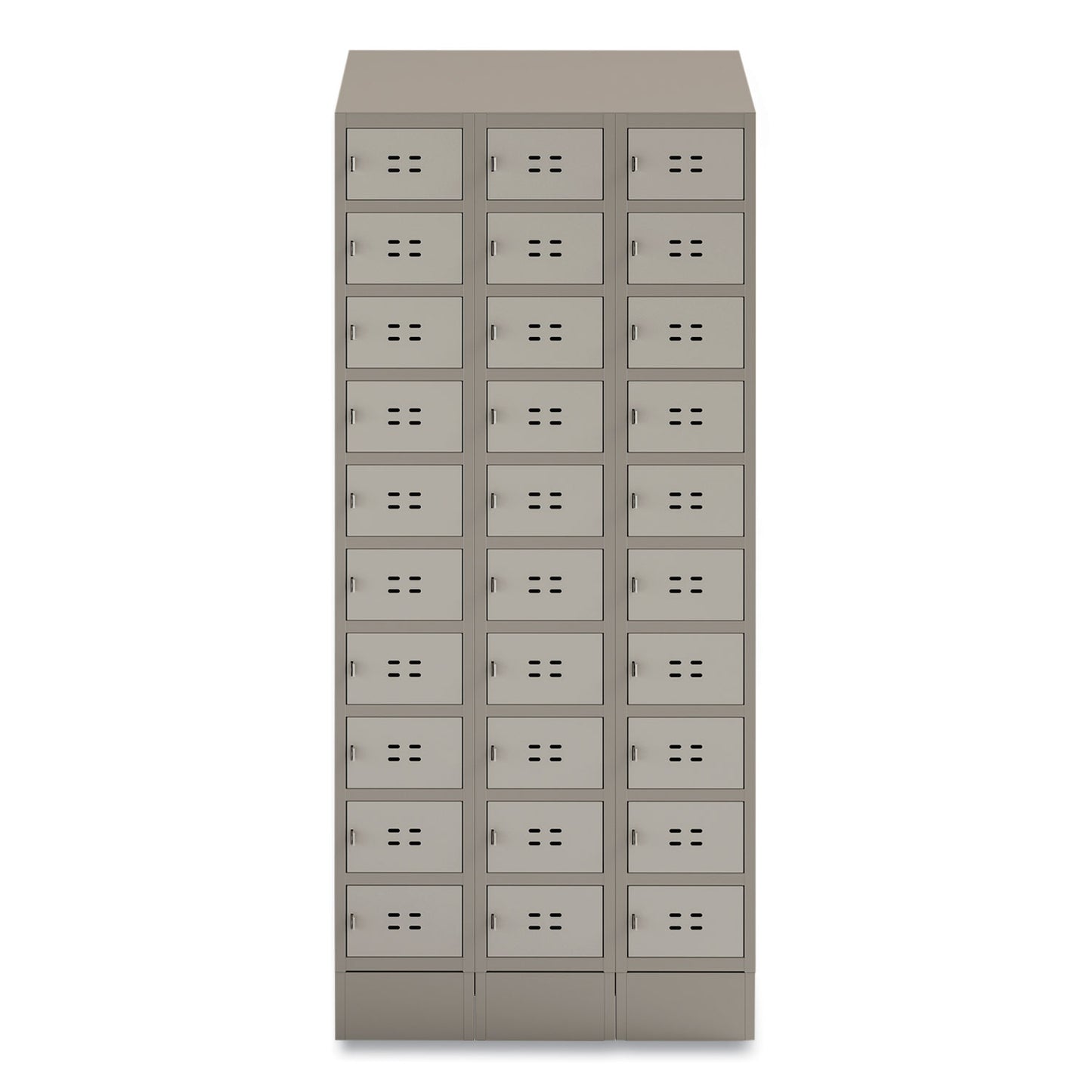 Triple Sloped Metal Locker Hood Addition, 36w x 18d x 6h, Tan