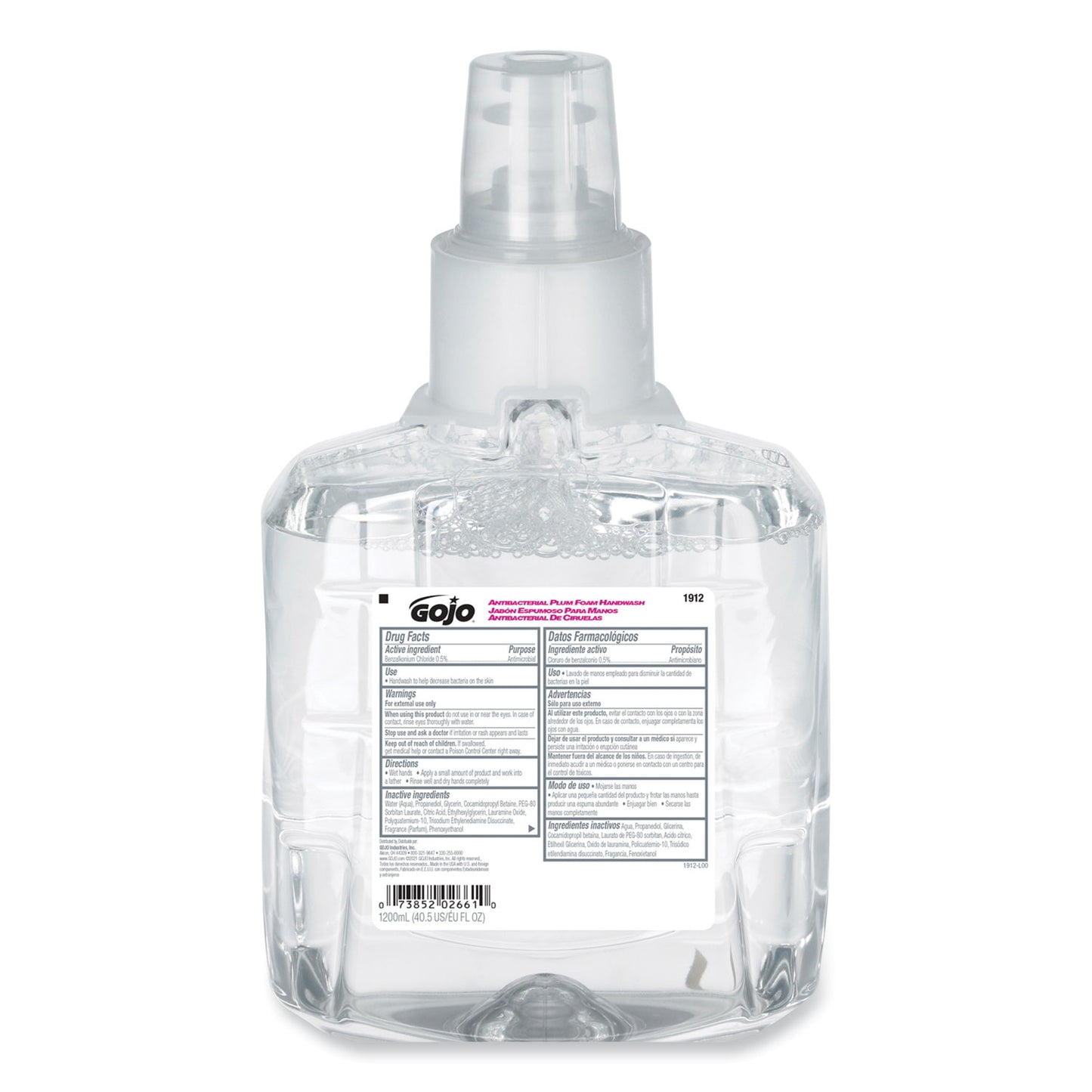 Antibacterial Foam Hand Wash Refill, For LTX-12 Dispenser, Plum Scent, 1,200 mL