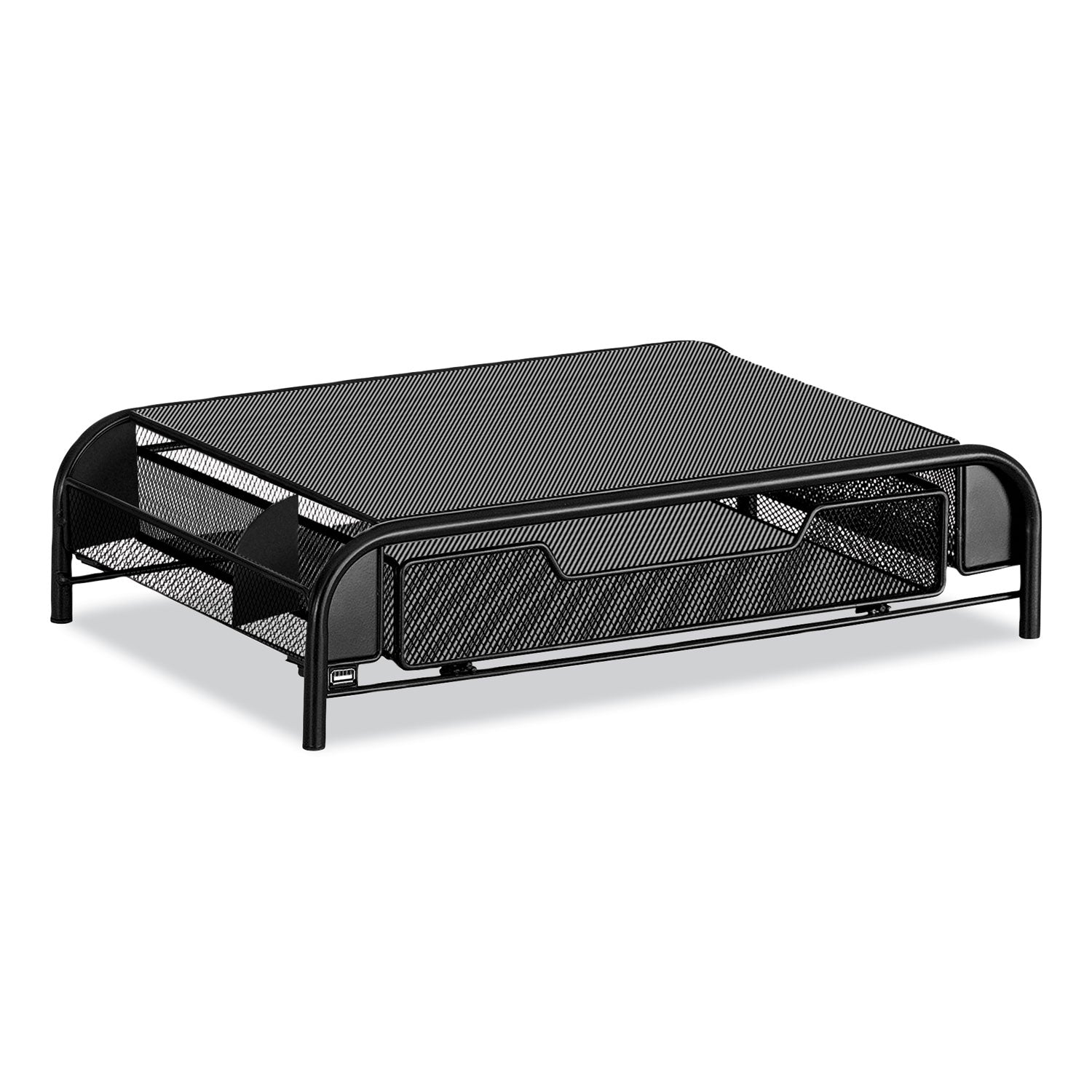 Powered Onyx Monitor Stand, 18.25" x 11.75" x 4.5", Black
