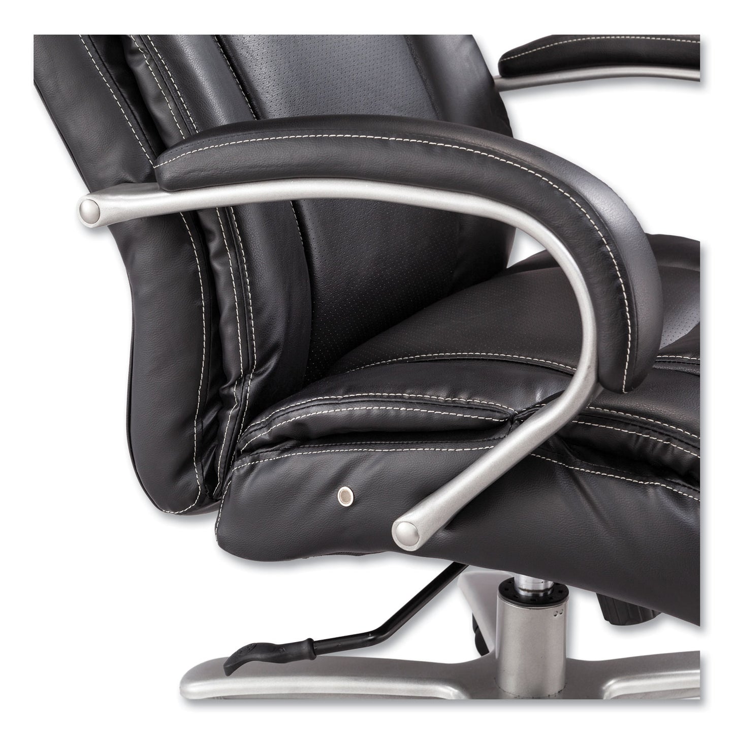Lineage Big and Tall Mid Back Task Chair 28" Back, Supports Up to 400 lb, 21.5" - 25.25" Seat Height, Black Seat, Chrome Base