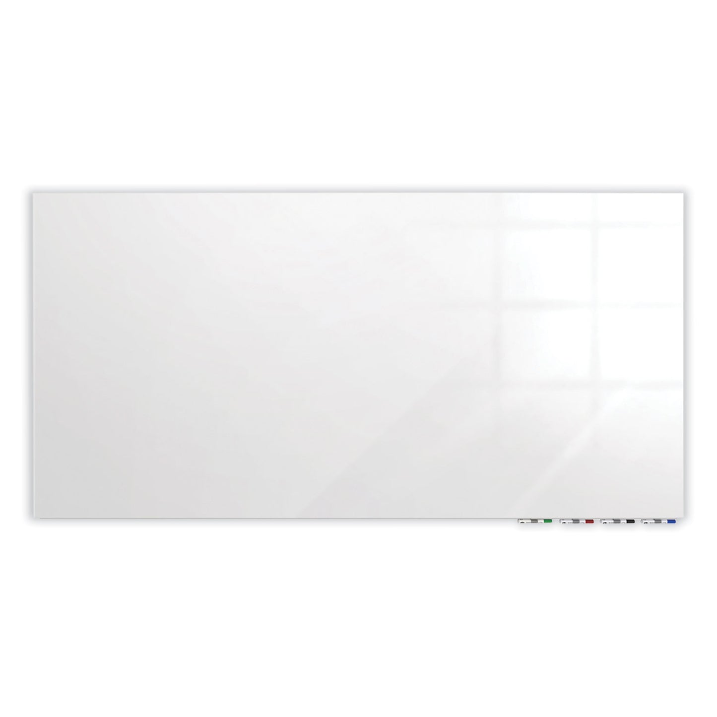 Aria Low-Profile Frameless Magnetic Glassboard, 72" x 48", White Surface