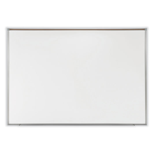 Proma Magnetic Porcelain Projection Whiteboard with Aluminum Frame, 48.5" x 36.5", White Surface, Satin Aluminum Frame