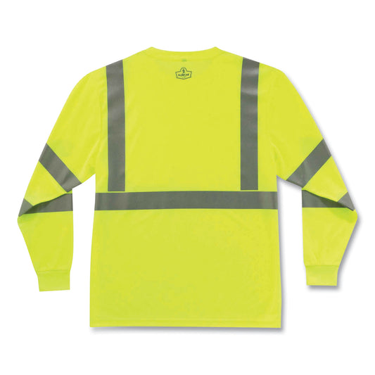 GloWear 8391 Class 3 Hi-Vis Long Sleeve Shirt, 5X-Large, Lime