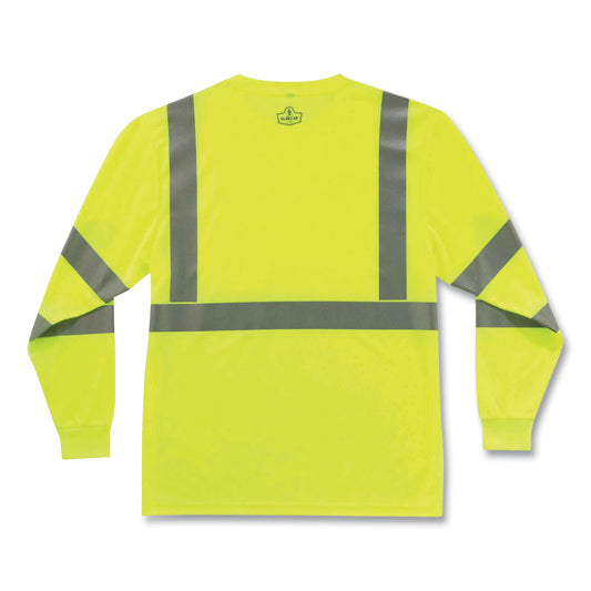 GloWear 8391 Class 3 Hi-Vis Long Sleeve Shirt, Small, Lime