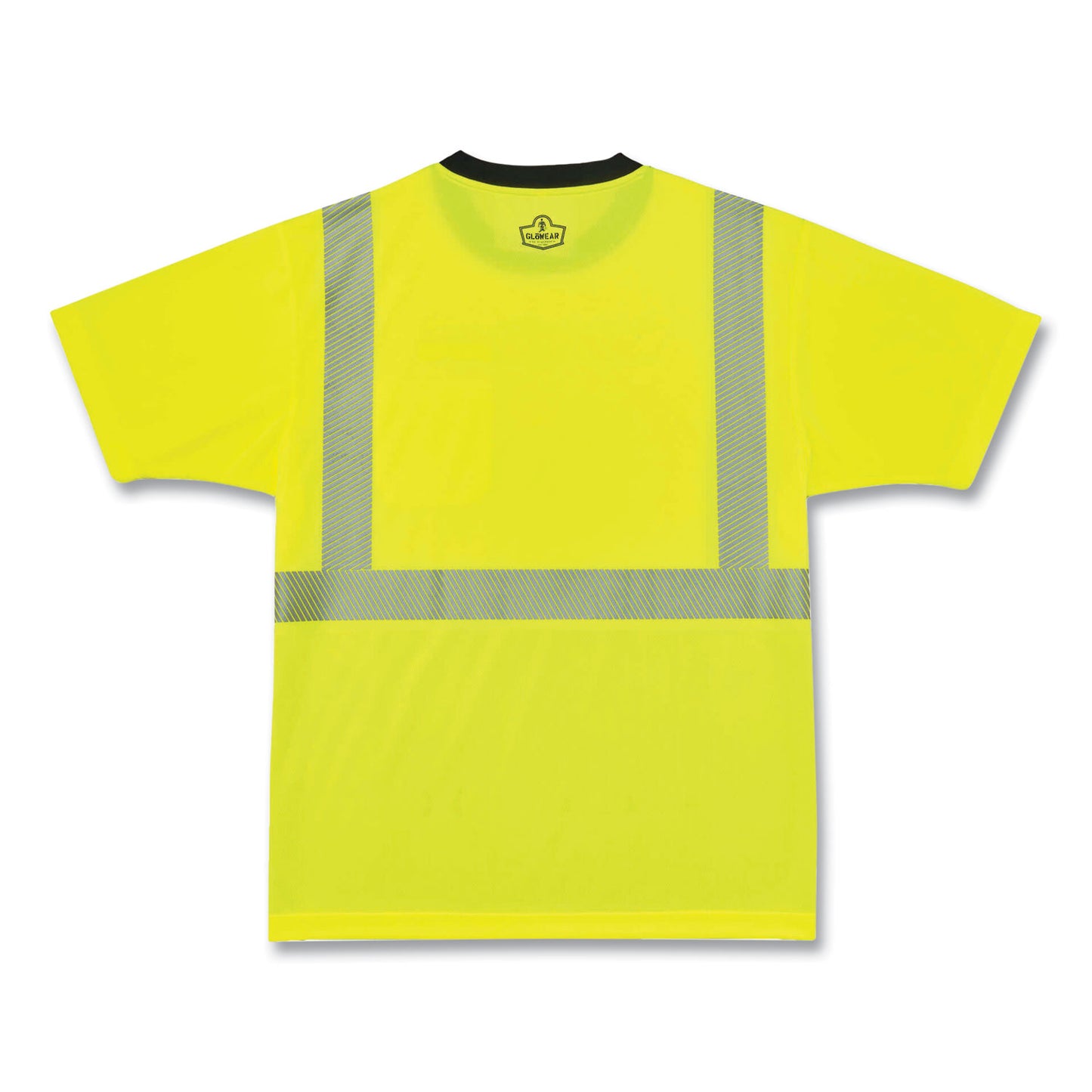 GloWear 8280BK Class 2 Performance T-Shirt with Black Bottom, Small, Lime