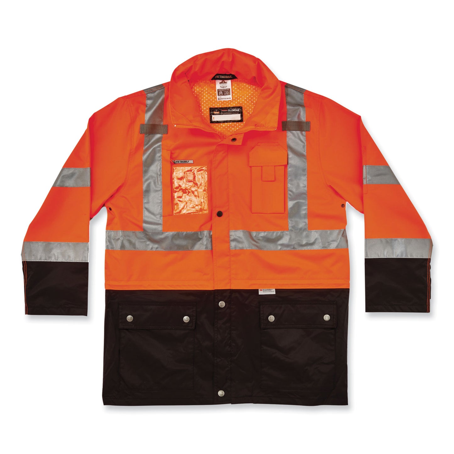 GloWear 8386 Class 3 Hi-Vis Outer Shell Jacket, Polyester, 3X-Large, Orange