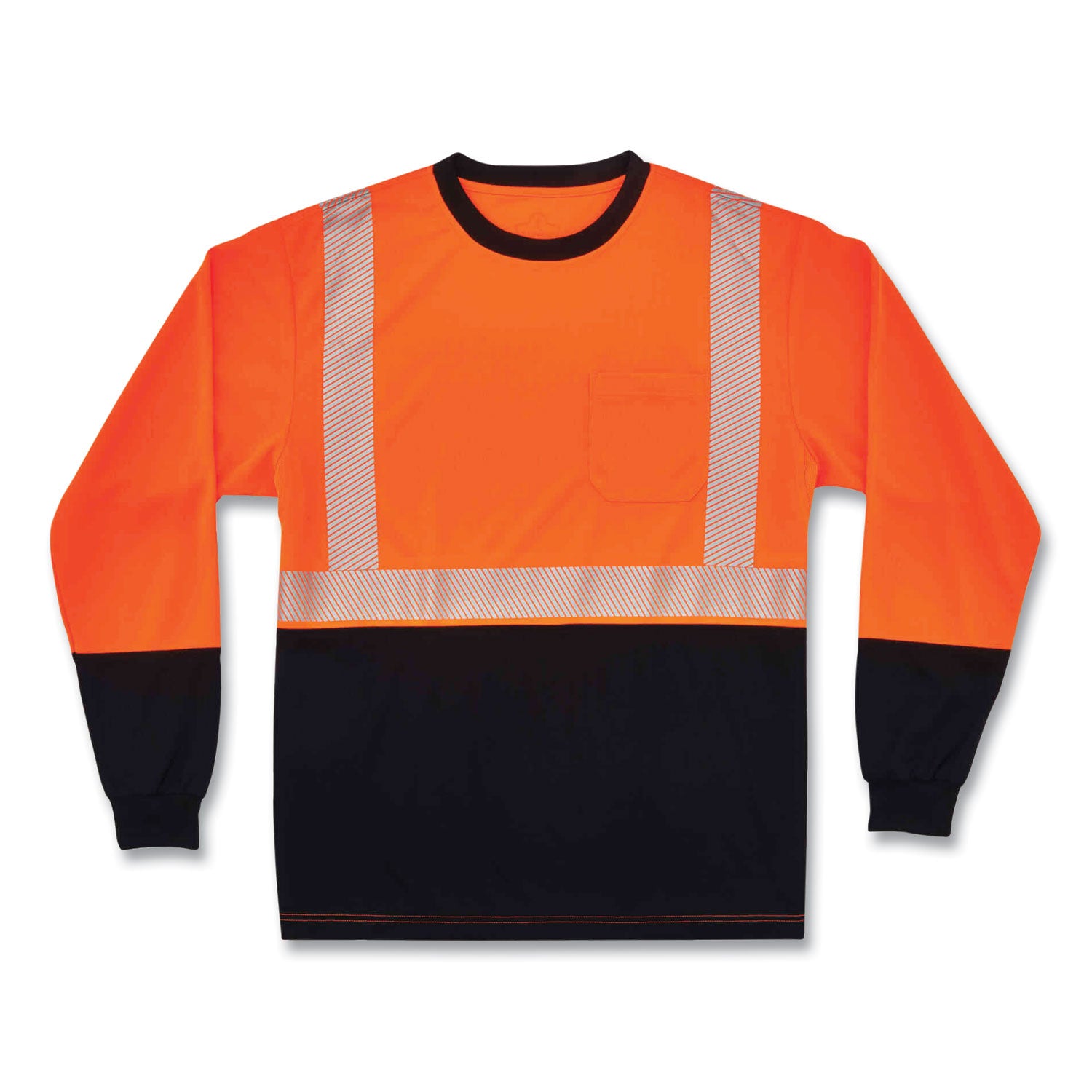 GloWear 8281BK Class 2 Long Sleeve Shirt with Black Bottom, 4X-Large, Orange