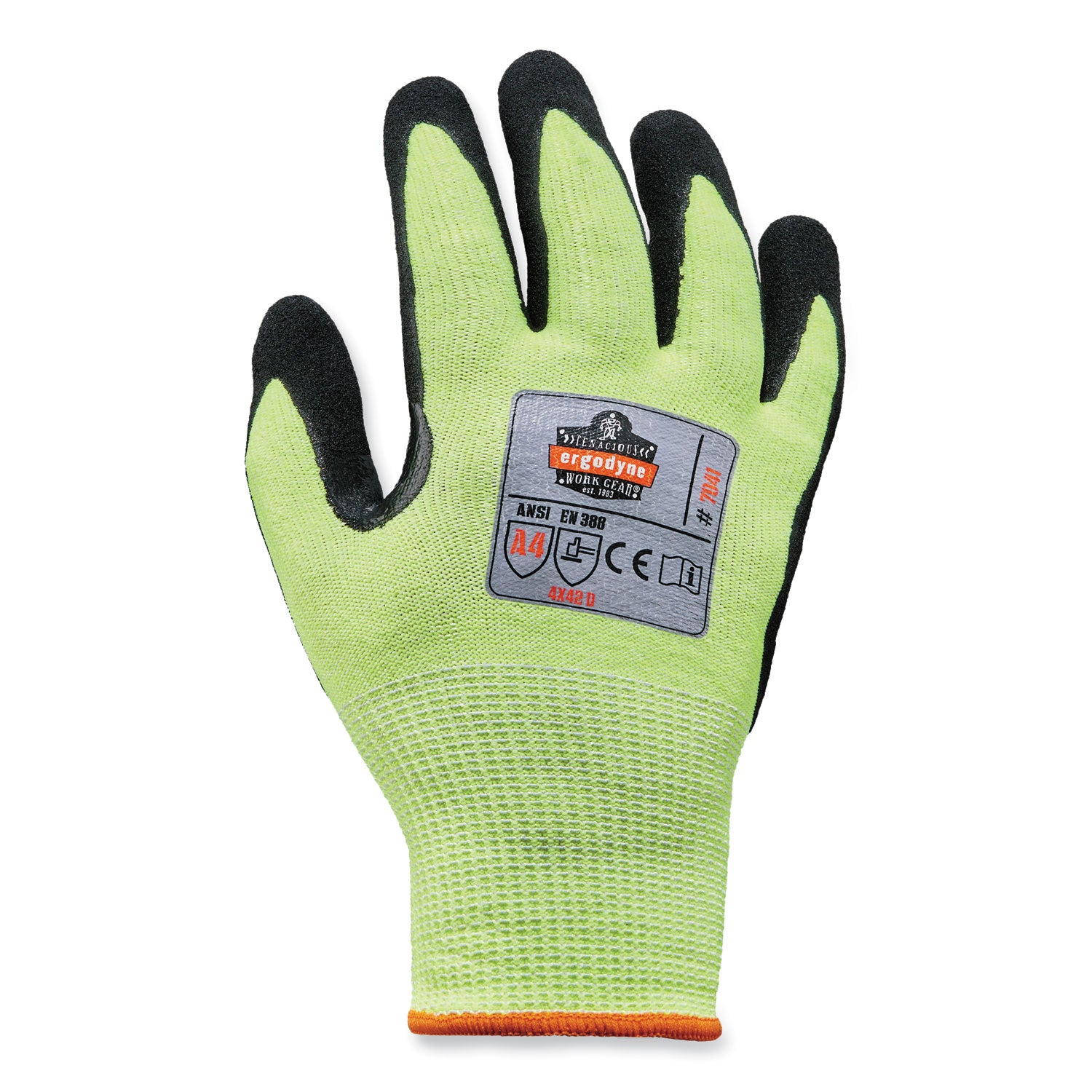 ProFlex 7041-CASE ANSI A4 Nitrile Coated CR Gloves, EN388: 4X42D, 12" Long, XX-Large, Lime, 144 Pairs/Carton