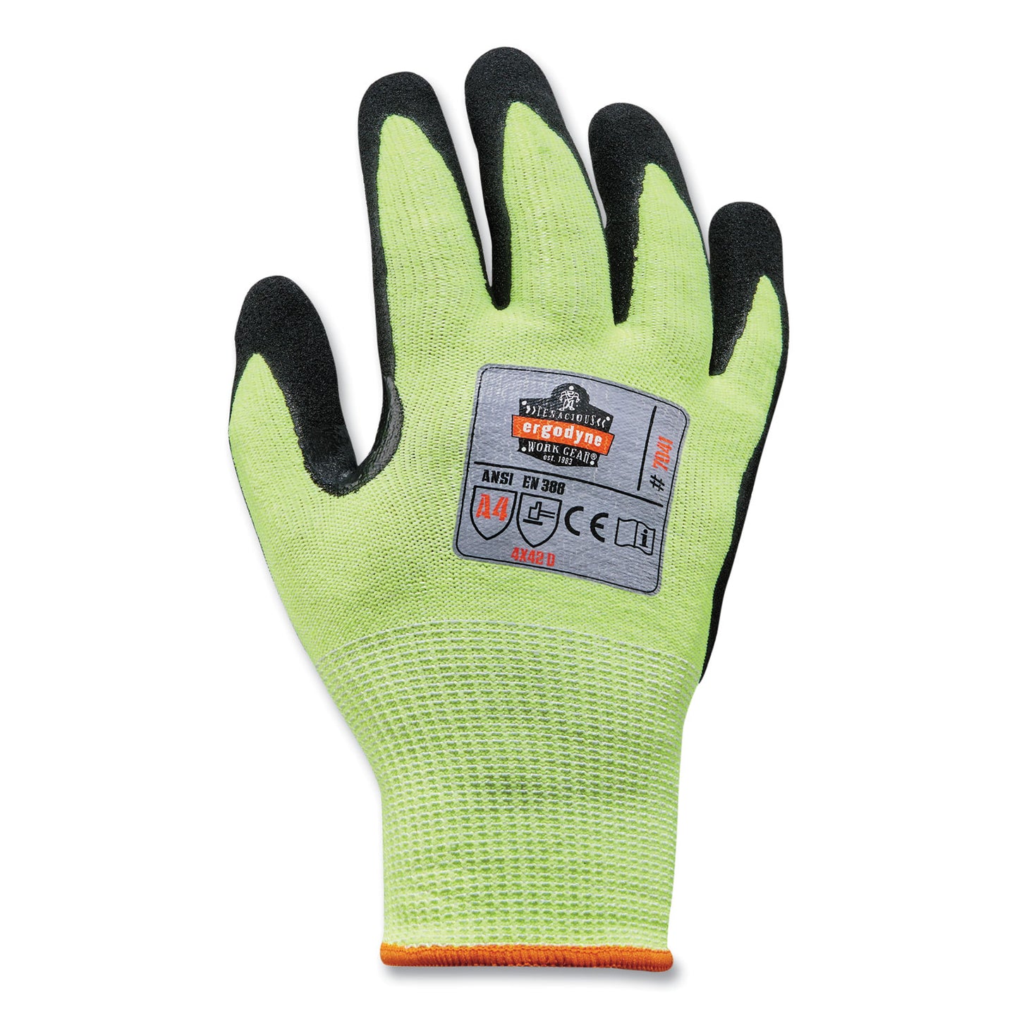 ProFlex 7041-CASE ANSI A4 Nitrile Coated CR Gloves, EN388: 4X42D, 11" Long, X-Large, Lime, 144 Pairs/Carton