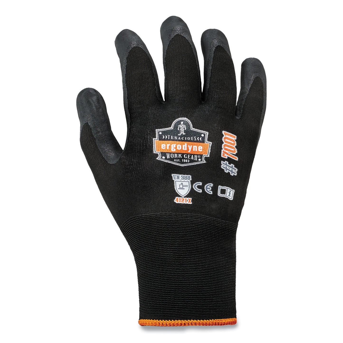 ProFlex 7001 Nitrile-Coated Gloves, EN388: 4121X, 9.25" Long, X-Large, Black, Pair