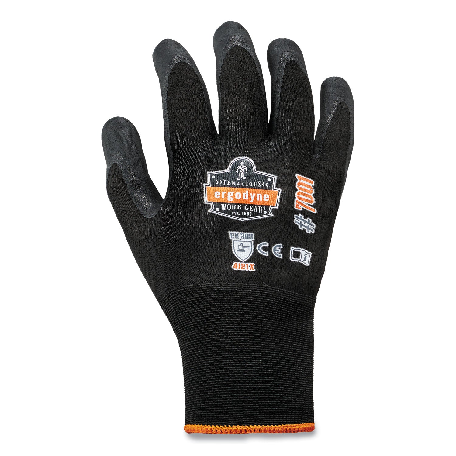 ProFlex 7001 Nitrile-Coated Gloves, EN388: 4121X, 9.25" Long, X-Large, Black, Pair