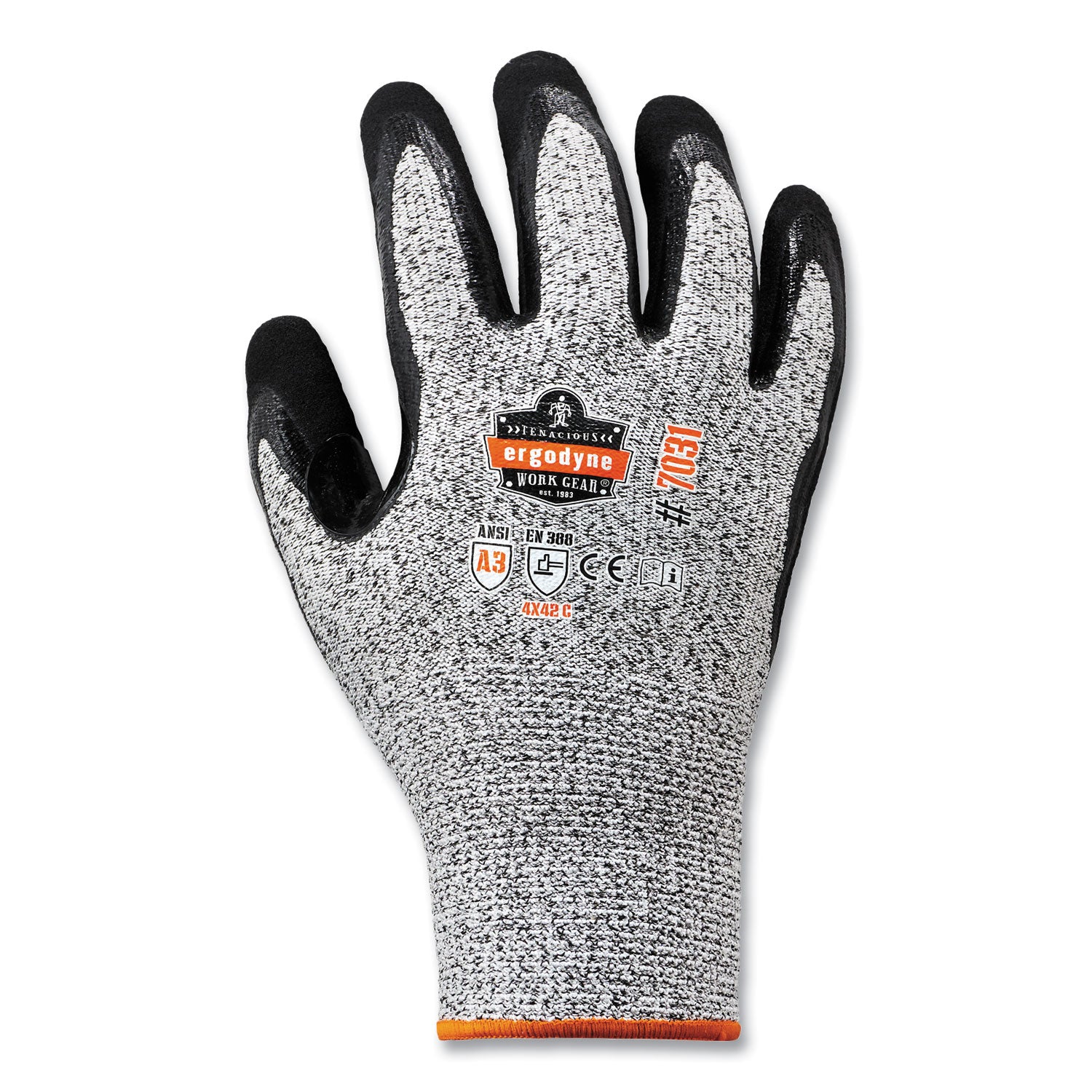 ProFlex 7031-CASE ANSI A3 Nitrile-Coated CR Gloves, EN388: 4X42C, 10.5" Long, XX-Large, Gray, 144 Pairs/Carton