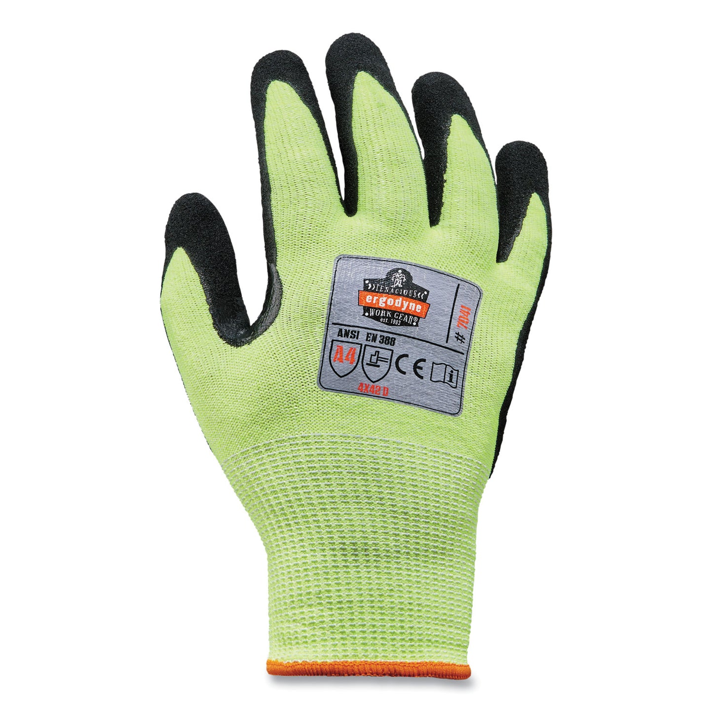 ProFlex 7041 ANSI A4 Nitrile-Coated CR Gloves, EN388: 4X42D, 12" Long, XX-Large, Lime, Pair