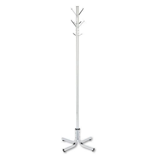 Metal Costumer, Four Ball-Tipped Double-Hooks, 21w X 21d X 70h, Chrome