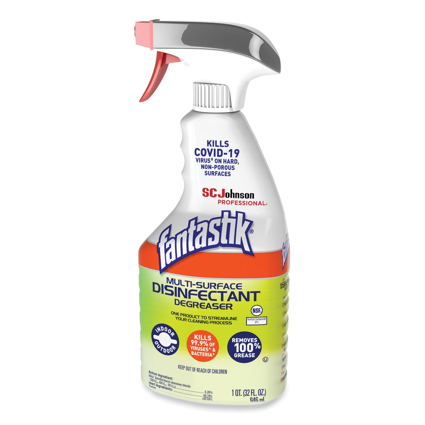 Multi-Surface Disinfectant Degreaser, Herbal Scent, 32 oz Spray Bottle