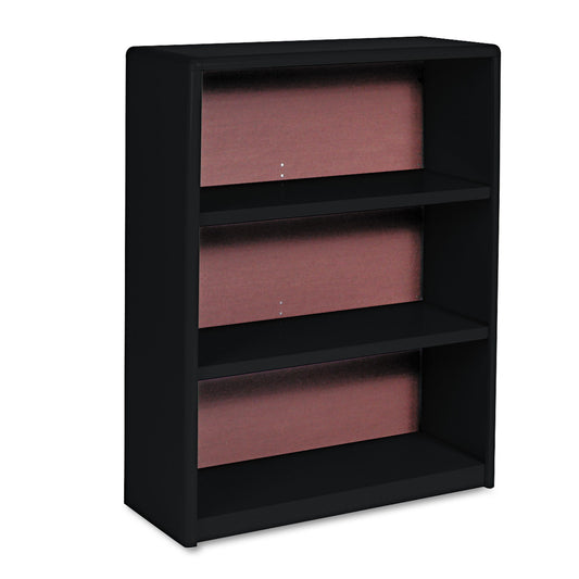 Value Mate Series Metal Bookcase, Three-Shelf, 31.75w x 13.5d x 41h, Black