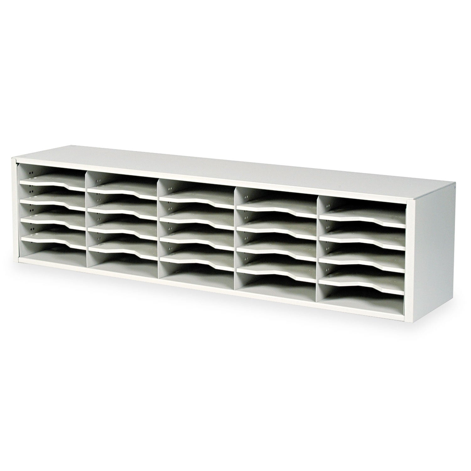 E-Z Sort Steel Mail Sorter Module, 25 Compartments, 57.5 x 13 x 14.25, Light Gray