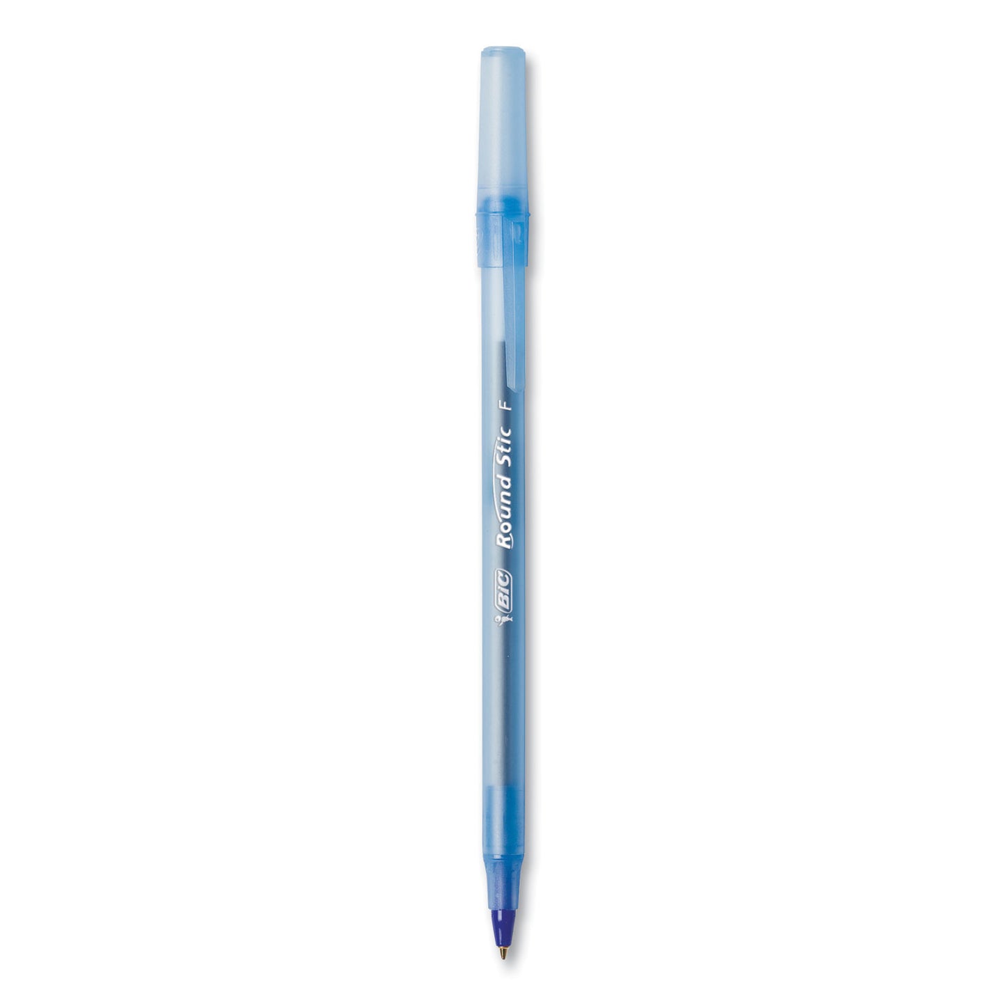Round Stic Xtra Life Ballpoint Pen, Stick, Medium 1 mm, Blue Ink, Translucent Blue Barrel, 144/Pack