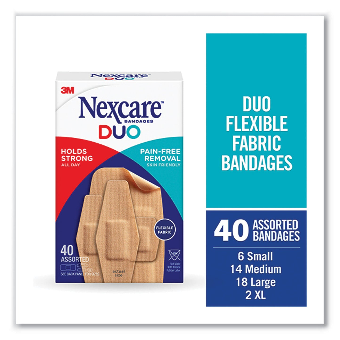 DUO Bandages, Assorted Sizes, 40/Pack