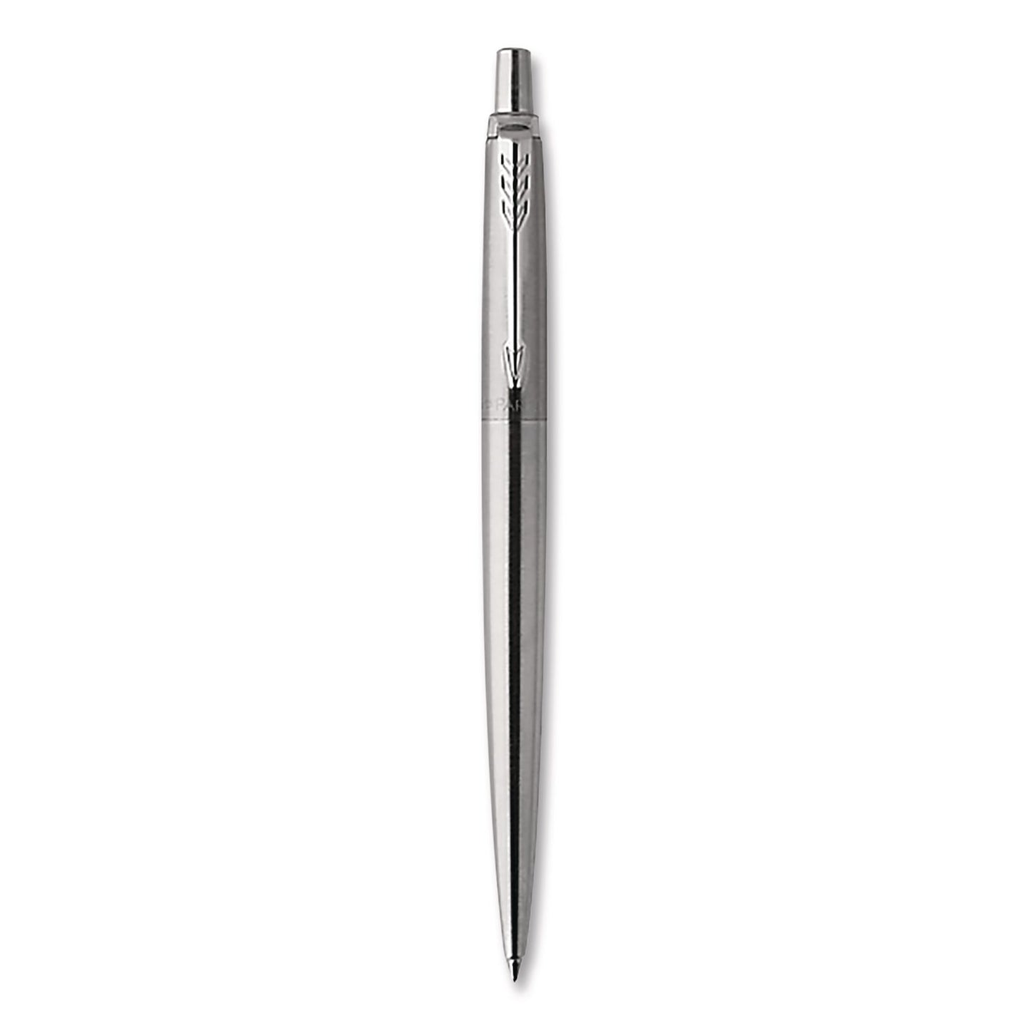 Jotter Gel Pen, Retractable, Medium 0.7mm, Black Ink, Stainless Steel Barrel