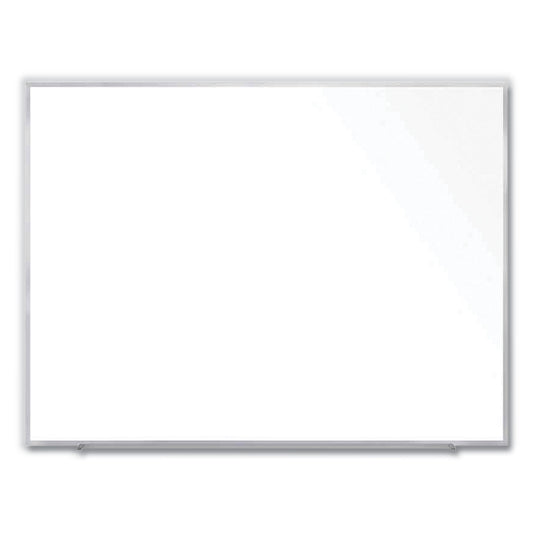 Magnetic Porcelain Whiteboard with Aluminum Frame, 72.5" x 60.47", White Surface, Satin Aluminum Frame