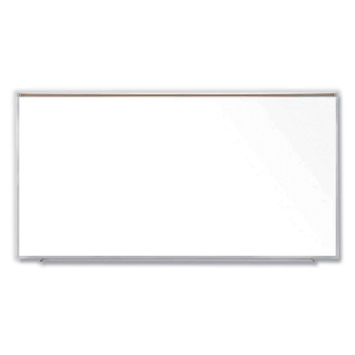 Magnetic Porcelain Whiteboard with Aluminum Frame and Maprail, 120.59" x 60.47", White Surface, Satin Aluminum Frame