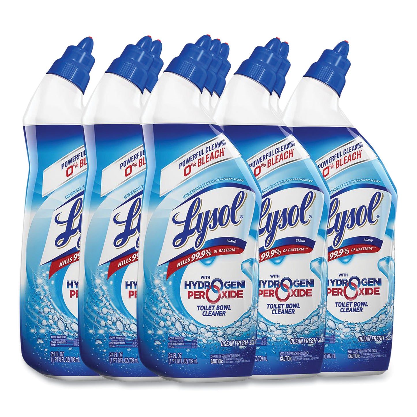 Toilet Bowl Cleaner with Hydrogen Peroxide, Ocean Fresh Scent, 24 oz Angle-Neck Bottle