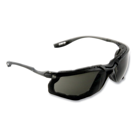 Virtua CCS Protective Eyewear with Foam Gasket, Black/Gray Half Frame, Gray Dual Lens