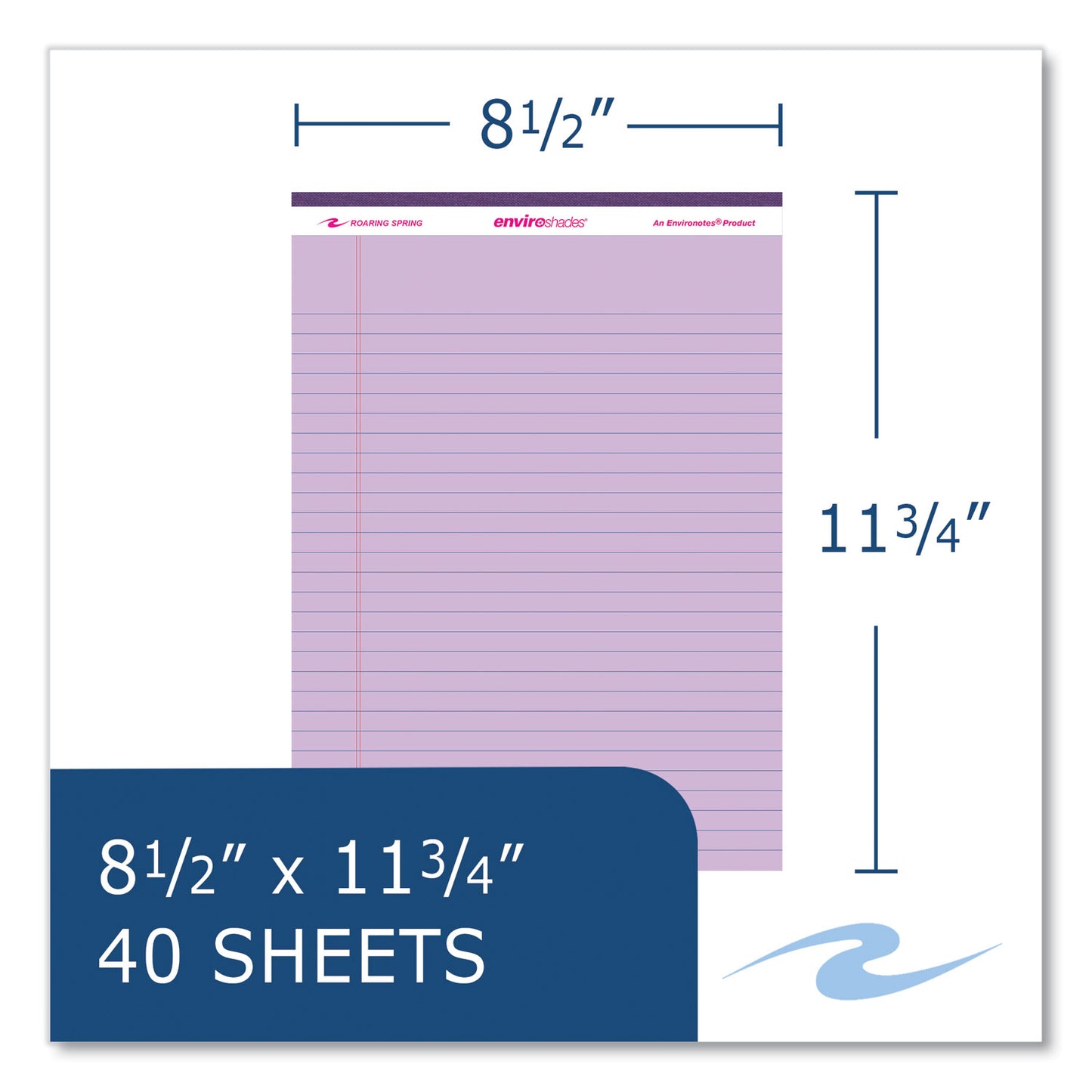 EnviroShades Legal Notepads, Wide/Legal Rule, (40) Assorted Color 8.5 x 11 Sheets, 54/Carton