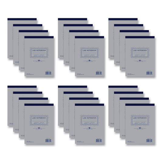 Lab and Science Two-Part Carbonless Notepad, Quadrille Rule (4 sq/in), Gray Cover, (50) White/Blue 8.5 x 11 Sets, 24/Carton