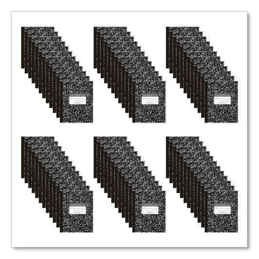 Flexible Cover Marble Composition Notebook, Wide/Legal Rule, Black Marble Cover, (60) 10 x 8 Sheets, 72/Carton